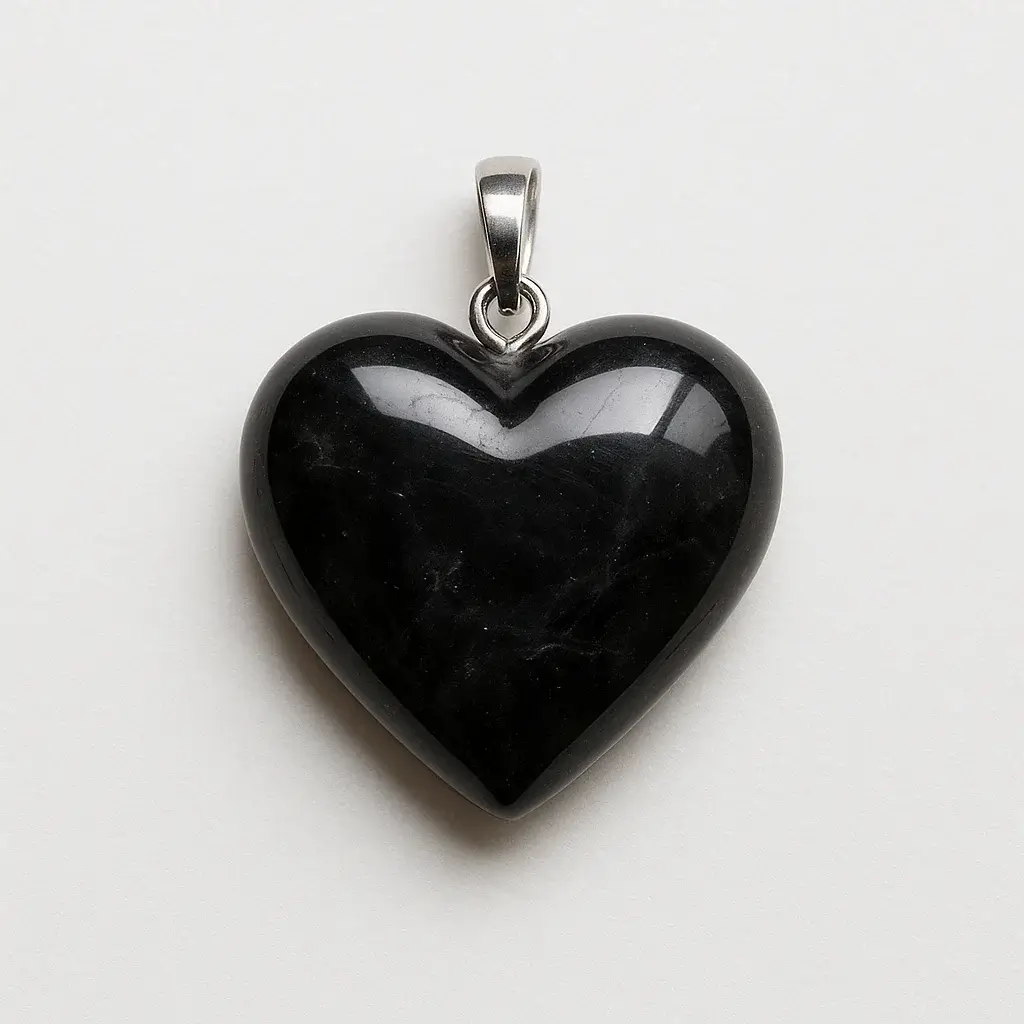 Agate black Heart pendant 1 - LEMRA