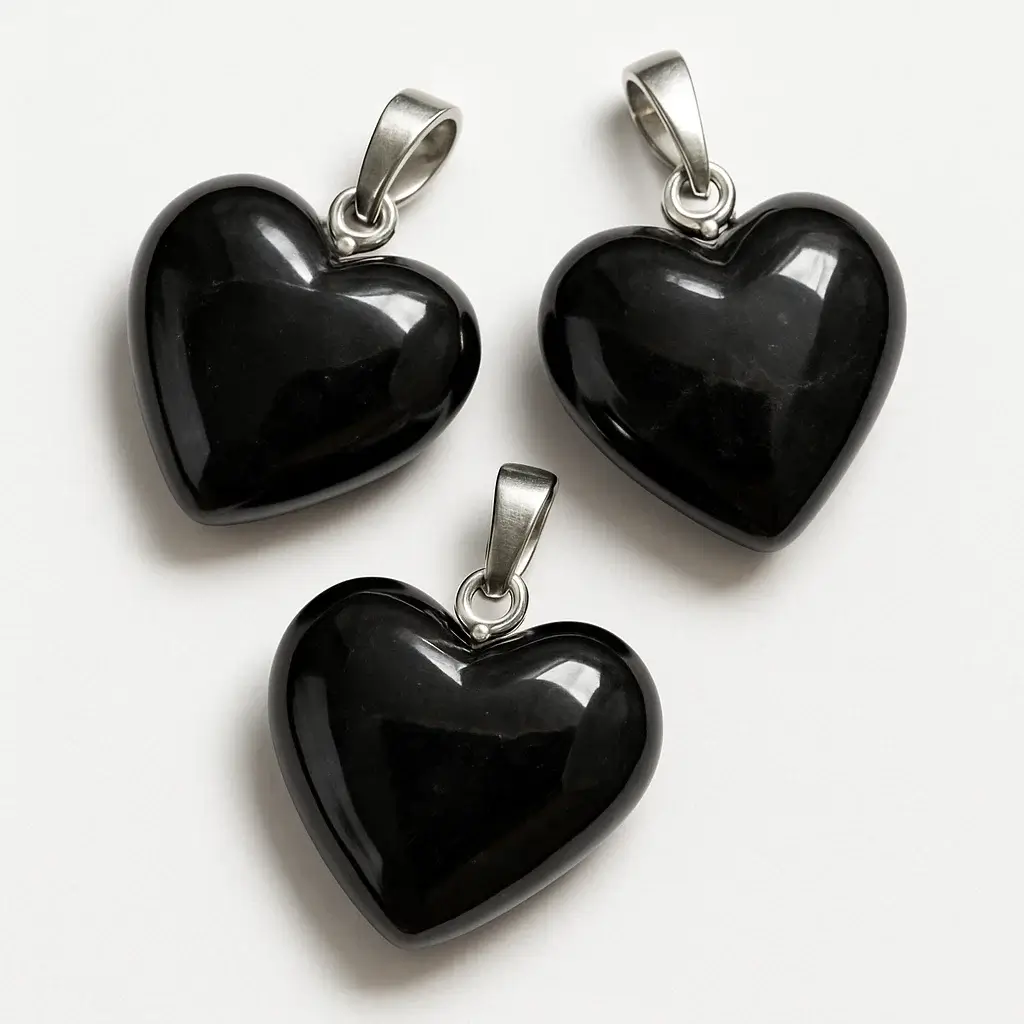 Agate black Heart pendant - Image 4