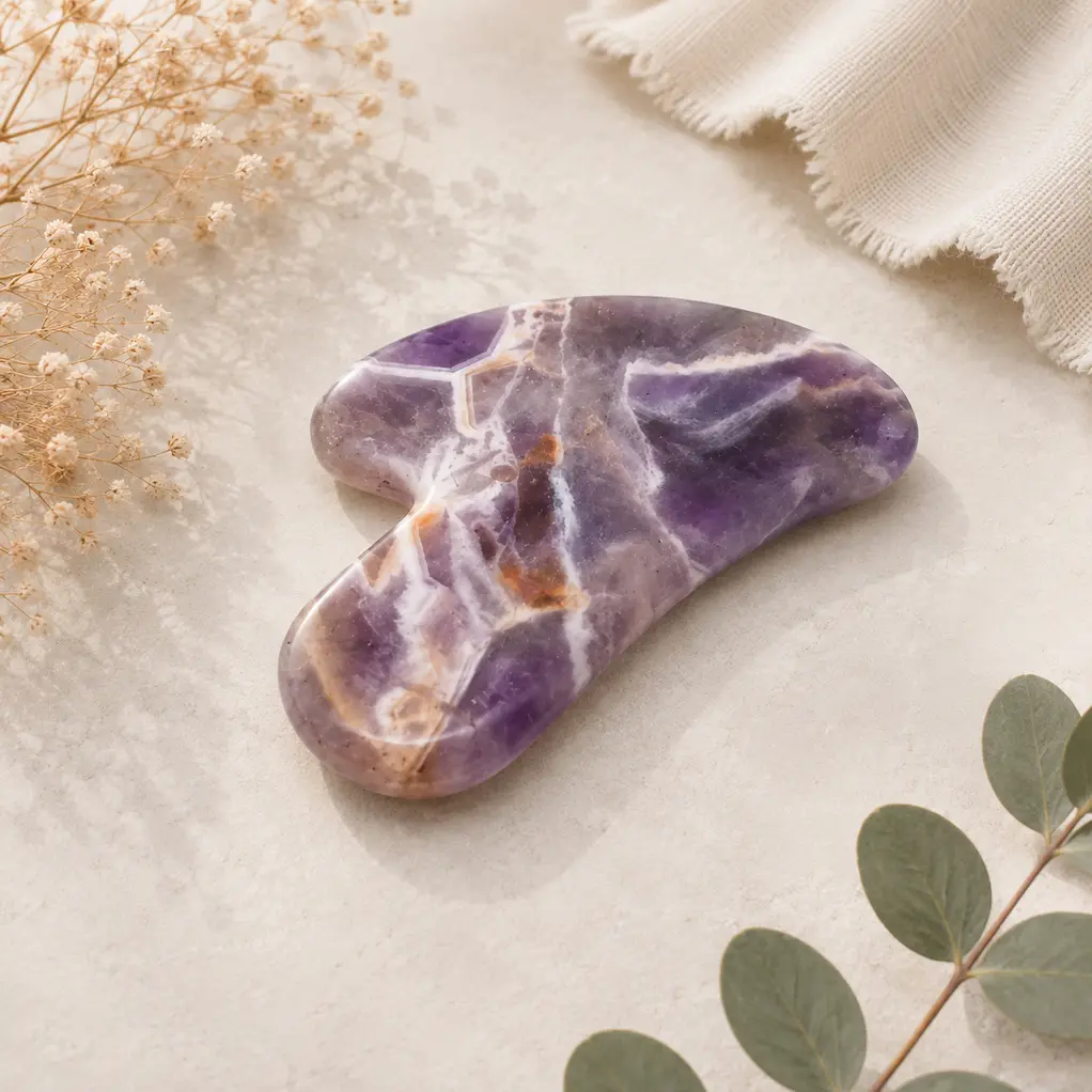 Amethyst Gua Sha – Natural Crystal Facial Massage & Skincare Tool