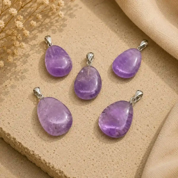 Amethyst Pendant – Genuine Purple Crystal Necklace for Men & Women