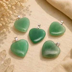 Aventurine Heart Pendant – Lucky Green Crystal Necklace for Prosperity & Positive Energy