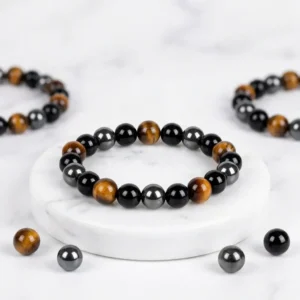 Black Onyx & Tiger Eye Stone Bracelet