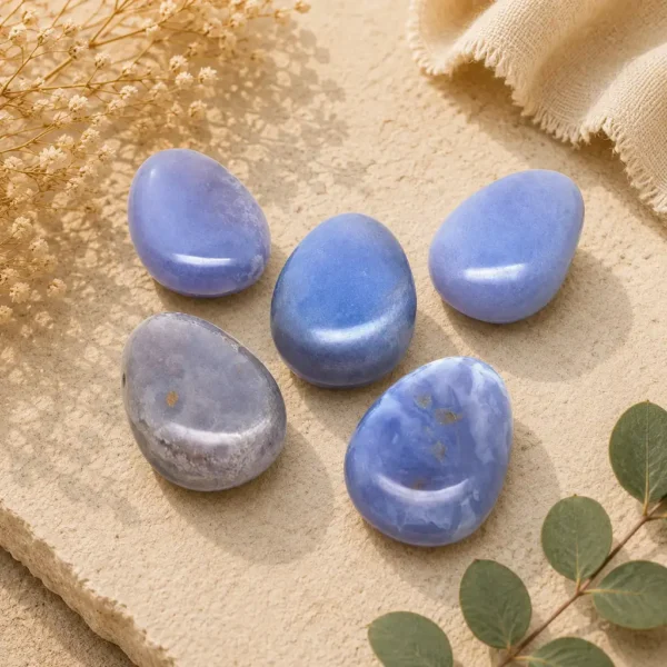 Chalcedony Blue Tumbled Stone – Natural Polished Healing Crystal
