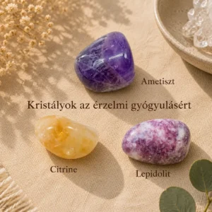 Crystals for Emotional Healing – Amethyst, Citrine, and Lepidolite Set