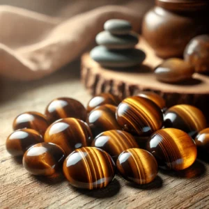 Tiger Eye is a captivating golden-brown crystal known for its striking bands and powerful energy. Often called the "Stone of Courage," it is cherished for its ability to promote confidence, mental clarity, and emotional balance. A symbol of grounding and protection, Tiger Eye helps you stay focused while shielding against negativity, making it a favorite for both spiritual and practical use.