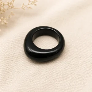 Glass Black Ring – Elegant Minimalist Jewelry for Men & Women