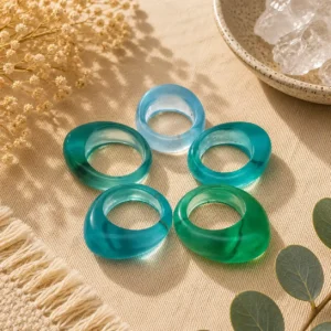 Glass Green Ring – Elegant Green Statement Ring for Everyday Wear