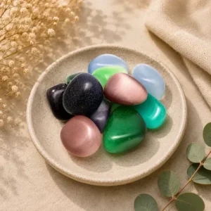 Glass Mix Tumbled Stone – Colorful Polished Decorative Stones for Crafts, Décor & Crystal Collections
