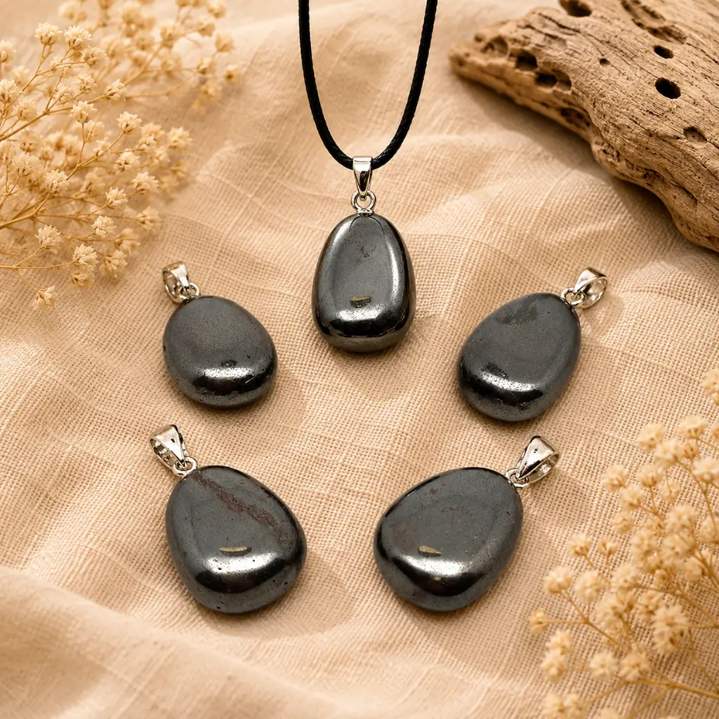 Hematite Pendant for Grounding & Protection | Natural Crystal Jewelry - Image 2