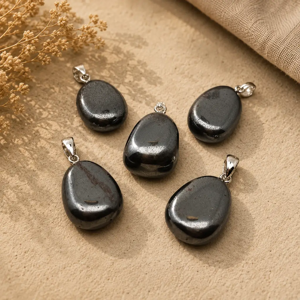 Hematite Pendant for Grounding & Protection | Natural Crystal Jewelry - Image 3