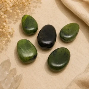 Jade Nephrite Drop Pendant – Natural Healing Gemstone Necklace for Luck & Harmony