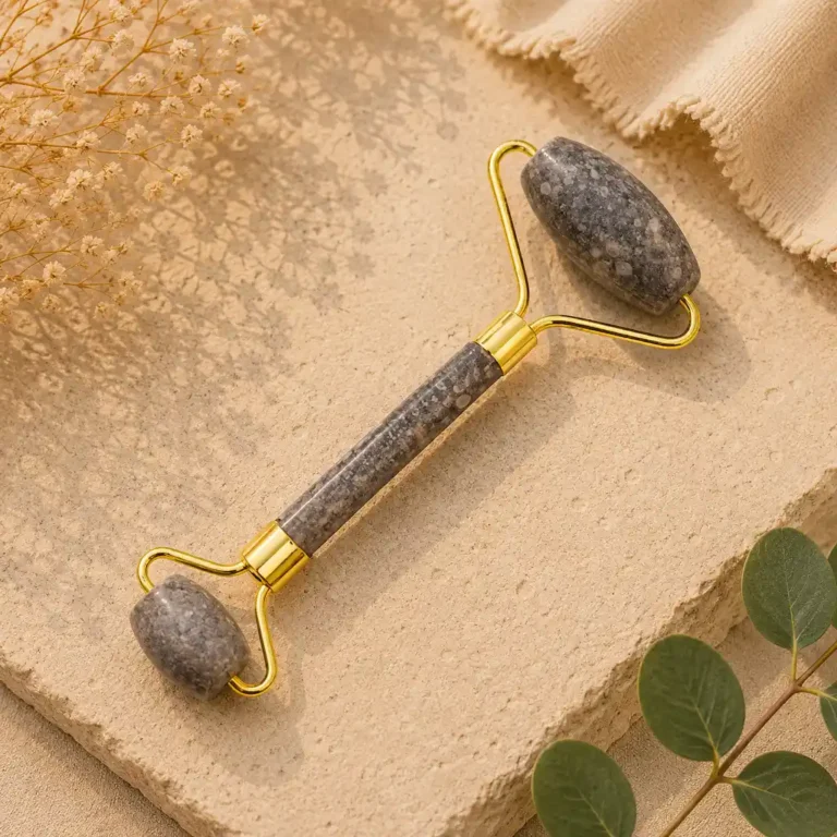 Jasper Fossil Roller Massager – Natural Stone Face & Body Massage Tool
