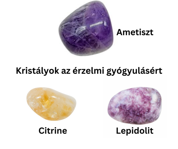the perfect crystal set for emotional healing and positivity. Featuring Amethyst for calming the mind, Citrine for uplifting your mood, and Lepidolite for inner peace, this set is ideal for stress relief, emotional balance, and spiritual growth. Perfect for beginners and crystal enthusiasts alike. Shop now at Lemra Crystals & Jewelry