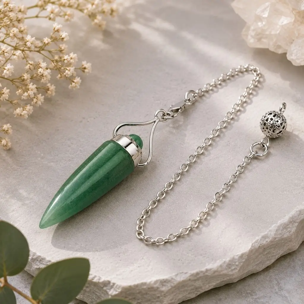 Natural-Aventurine-Green-Cone-Pendulum-for-Chakra-Healing