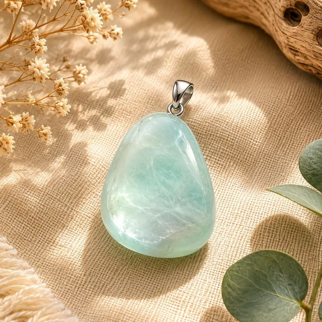 Natural Green Fluorite Pendant – Healing Crystal Necklace Jewelry - Image 2