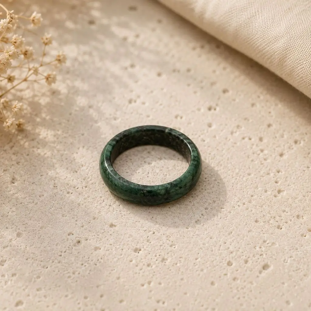 Natural Malachite Hoop Ring for Men & Women - Image 2