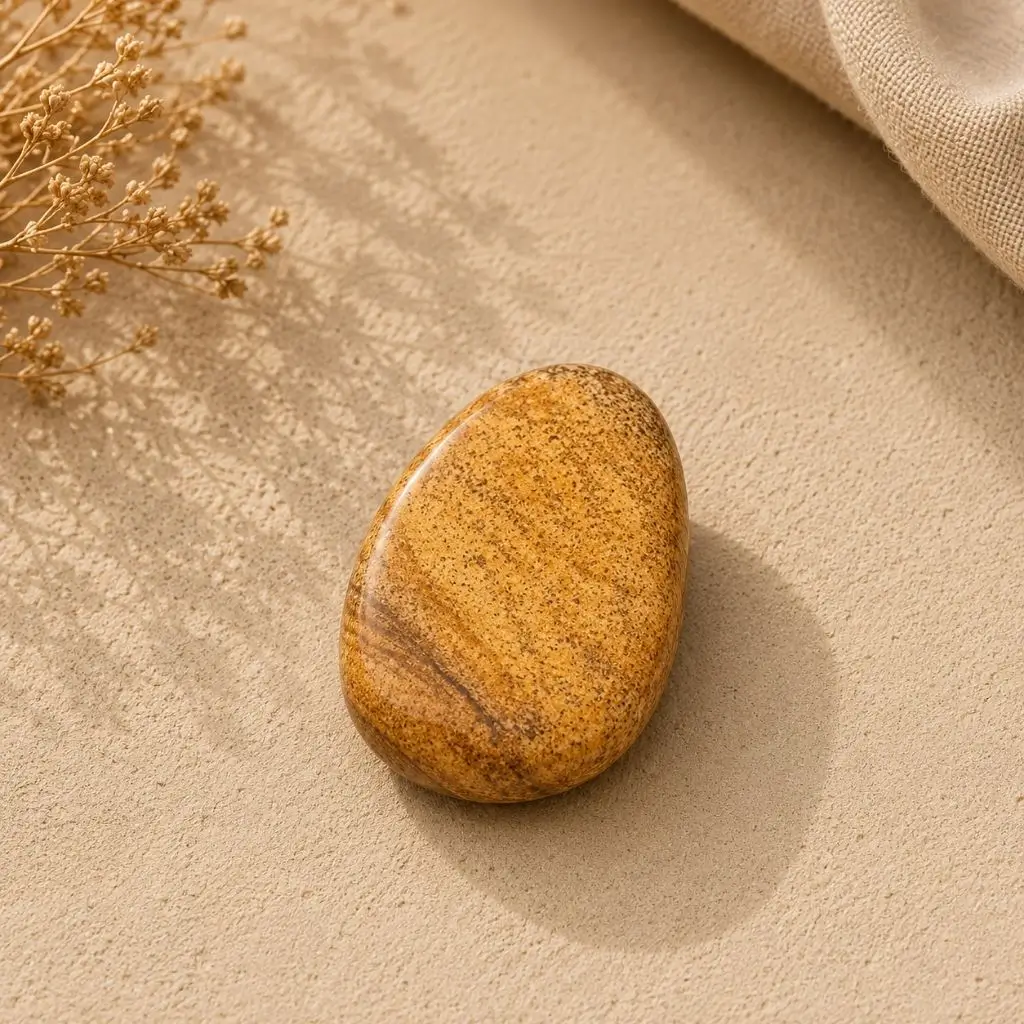 Natural Picture Jasper Tumbled Stone for Grounding & Balance - Image 2