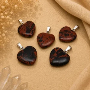 Obsidian Heart Pendant – Natural Gemstone Jewelry for Men & Women
