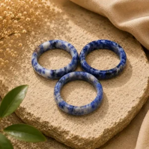 Sodalite Hoop Ring – Natural Gemstone Ring for Everyday Elegance