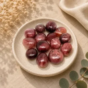 Strawberry Quartz Tumbled Stone – Natural Crystal for Love, Joy & Positive Energy