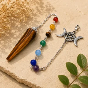 Tiger's Eye Hexagon Goddess Pendulum Natural Healing Crystal