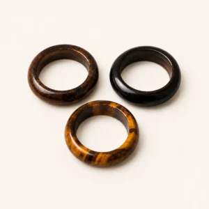 Tiger’s Eye Hoop Ring – Elegant Gemstone Adjustable Ring for Men & Women