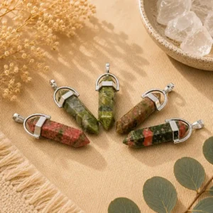 Unakite Vogel Pendant – Natural Healing Crystal Pendant for Balance & Spiritual Growth