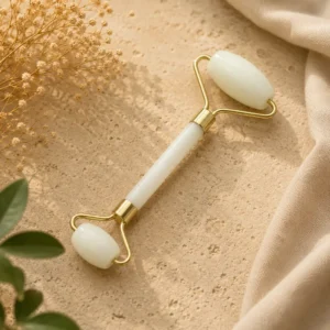 White Jade Roller Massager – Natural Gemstone Skincare Tool