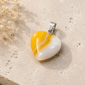 Yellow-Agate-Heart-Pendant