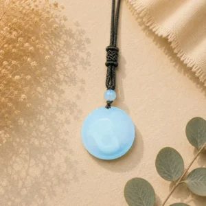 Opalite Circle Pendant – Elegant Crystal Necklace
