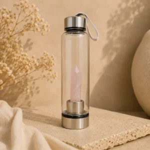 Rose Quartz Gemstone Water Bottle