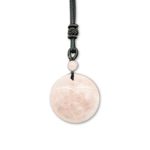 Rose Quartz Round Pendant-LEMRA