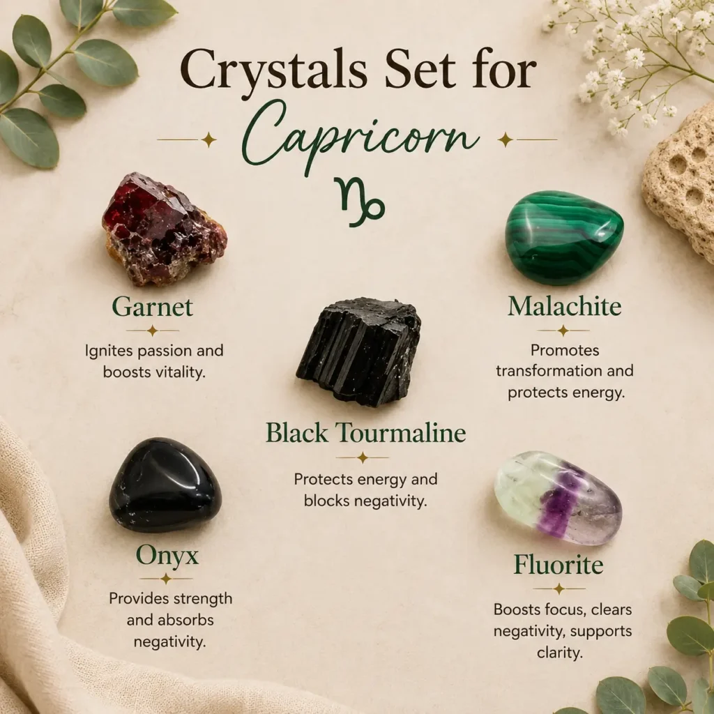 5 Best Crystals Set for Capricorn–Strength, Stability & Success LEMRA