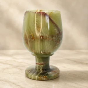 Green Onyx Stone Carved Sherry Glass (Single)