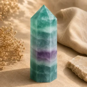 Natural Rainbow Fluorite Tower Crystal