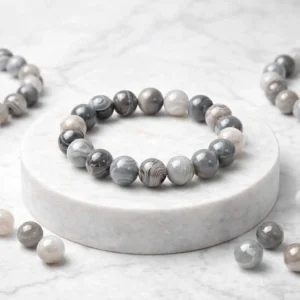 Botswana Agate Grande Gems 10mm Large Bead Bracelet