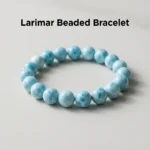Natural Dominican Larimar Beaded Bracelet – 10mm Blue Stone (Size 17) - Image 6