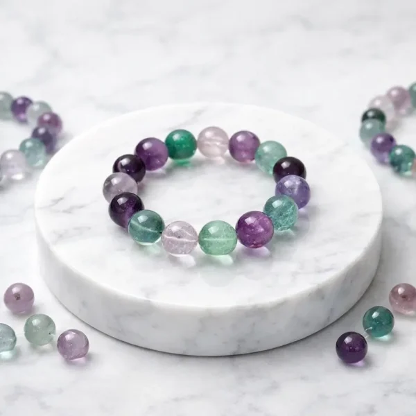 Fluorite Grande Gems 12mm Big Eye Bead Bracelet