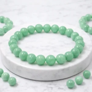 Genuine Green Jade Bead Bracelet