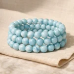 Natural Dominican Larimar Beaded Bracelet 1