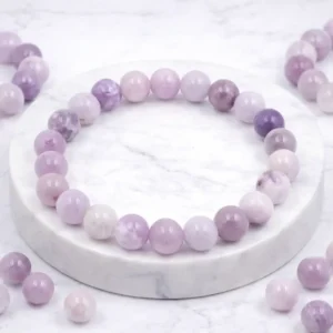 Purple Lepidolite Beaded Bracelet