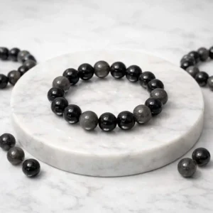Silver Luster Obsidian Grande Gems bracelets