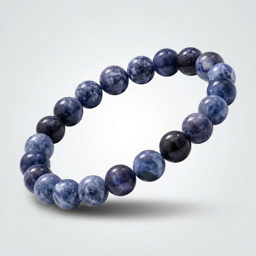 Natural Sodalite Bracelet Blue Healing Crystal Beaded Jewelry Gift - Image 8
