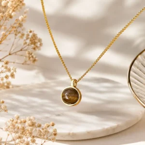 Bohemian Tiger’s Eye Pendant Necklace for Women lemra 3